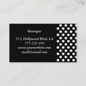 Carte De Visite monogramme pois chic professionnel (Dos)