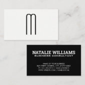 Carte De Visite Monogramme | Police moderne (Devant / Derrière)