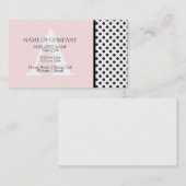 Carte De Visite Monogramme Polkadotted Noir Rose Designer (Devant / Derrière)