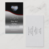 Carte De Visite Monogramme, potier de beaux-arts, bruissement (Devant / Derrière)