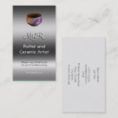 Carte De Visite Monogramme, Potter, Artiste céramique, effet métal (Devant / Derrière)