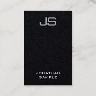 Carte De Visite Monogramme Premium Modèle noir vertical personnali