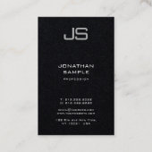 Carte De Visite Monogramme Premium Modèle noir vertical personnali (Dos)