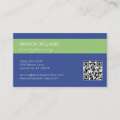 Carte De Visite Monogramme Prépa Bleu Blanc Vert Professionnel (Dos)