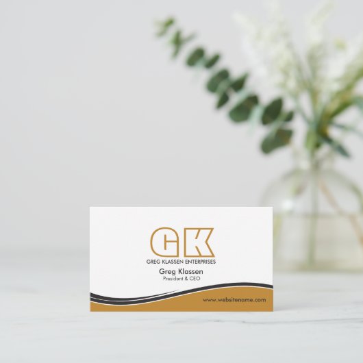 Carte De Visite Monogramme professionnel (Debout devant)