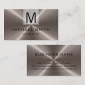 Carte De Visite Monogramme professionnel #18 en métal d'acier (Devant / Derrière)