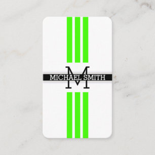 Carte De Visite Monogramme professionnel Arlequin moderne rayures