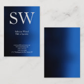 Carte De Visite monogramme professionnel bleu clair moderne (Devant / Derrière)