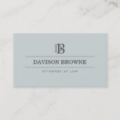 Carte De Visite Monogramme professionnel bleu/gris (Devant)