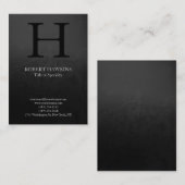 Carte De Visite monogramme professionnel chubby moderne gris noir (Devant / Derrière)