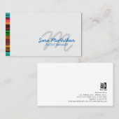 Carte De Visite Monogramme professionnel de divertissement (Devant / Derrière)