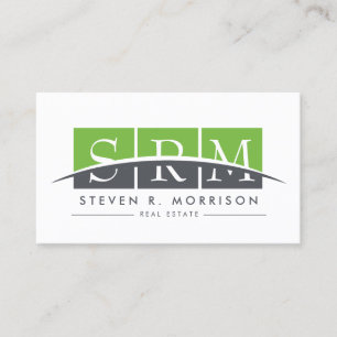 Carte De Visite Monogramme professionnel de l'entreprise stylisé v