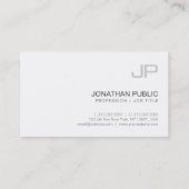 Carte De Visite Monogramme professionnel Design moderne Plaine lux (Dos)