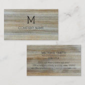 Carte De Visite Monogramme professionnel du grain de bois #3 (Devant / Derrière)