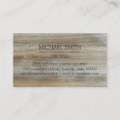 Carte De Visite Monogramme professionnel du grain de bois #3 (Dos)