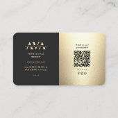 Carte De Visite Monogramme professionnel Elegant Black Gold (Dos)