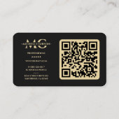 Carte De Visite Monogramme professionnel Elegant Black Gold modern (Dos)