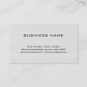 Carte De Visite Monogramme Professionnel Elégant Bois Blanc #5 (Dos)