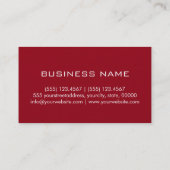 Carte De Visite Monogramme professionnel élégant clair rouge foncé (Dos)