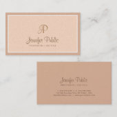 Carte De Visite Monogramme professionnel Elégant couleurs Pearl Lu (Devant / Derrière)