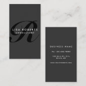 Carte De Visite Monogramme Professionnel Élégant Créateur De Mode (Devant / Derrière)