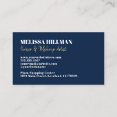 Carte De Visite Monogramme professionnel élégant et simple bleu ma (Dos)