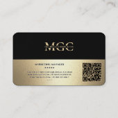 Carte De Visite Monogramme Professionnel Élégant Faux Or Moderne (Dos)