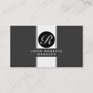 Carte De Visite Monogramme professionnel Elegant Groupe noir