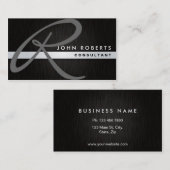 Carte De Visite Monogramme professionnel élégant métal moderne Noi (Devant / Derrière)