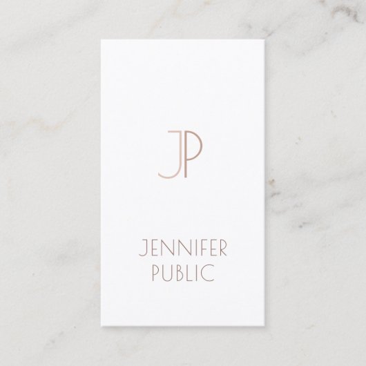 Carte De Visite Monogramme Professionnel Élégant Moderne Luxe (Devant)