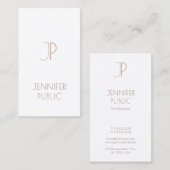 Carte De Visite Monogramme Professionnel Élégant Moderne Luxe (Devant / Derrière)