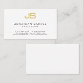 Carte De Visite Monogramme Professionnel Élégant Moderne Minimalis (Devant / Derrière)