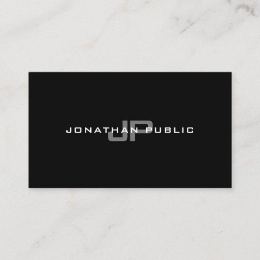 Carte De Visite Monogramme professionnel Élégant Moderne Simple (Devant)