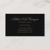 Carte De Visite Monogramme professionnel élégant Nom de script Or (Dos)