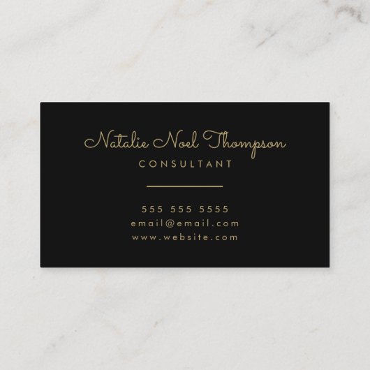 Carte De Visite Monogramme professionnel élégant Nom de script Or (Dos)