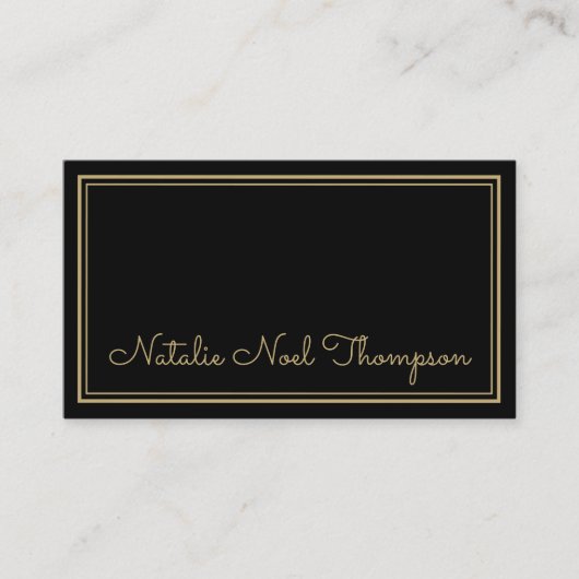 Carte De Visite Monogramme professionnel élégant Nom de script Or (Devant)