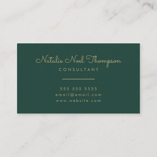 Carte De Visite Monogramme professionnel élégant Nom de script Or (Dos)