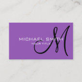 Carte De Visite Monogramme professionnel élégant Plain Lilac (Devant)