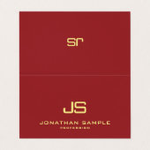 Carte De Visite Monogramme professionnel élégant Plier Tente Moder (Extérieur déplié)