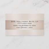 Carte De Visite Monogramme professionnel élégant rose de champagne (Dos)