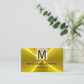 Carte De Visite Monogramme professionnel en acier inoxydable (Debout devant)