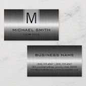 Carte De Visite Monogramme professionnel en acier inoxydable no 5 (Devant / Derrière)