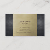 Carte De Visite Monogramme professionnel en bronze et métal (Dos)