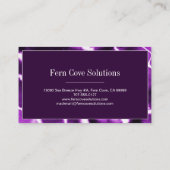 Carte De Visite Monogramme professionnel en marbre violet profond (Dos)