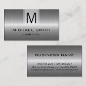 Carte De Visite Monogramme professionnel en métal d'acier (Devant / Derrière)