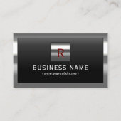 Carte De Visite Monogramme professionnel en métal de construction (Devant)