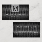 Carte De Visite Monogramme professionnel en métal en acier inoxyda (Devant / Derrière)