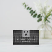 Carte De Visite Monogramme professionnel en métal en acier inoxyda (Debout devant)