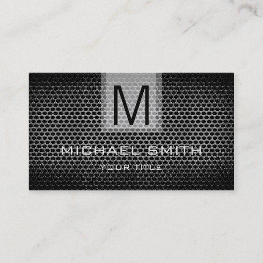 Carte De Visite Monogramme professionnel en métal en acier inoxyda (Devant)