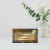 Carte De Visite Monogramme professionnel Gold Metallic QR (Debout devant)